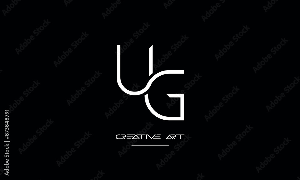 GU, UG, G, U abstract letters logo monogram GU, UG, G, U abstract letters logo monogram
