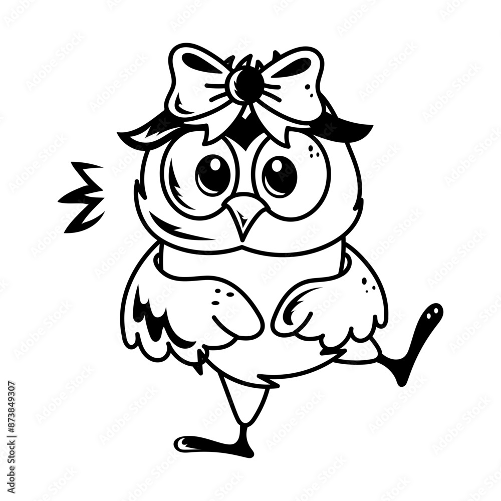 Cute bird dancing icon in doodle style Cute bird dancing icon in doodle style