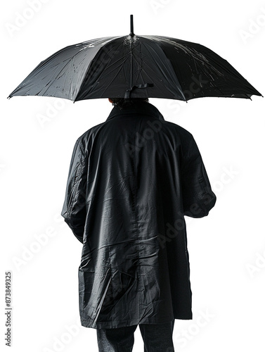 man with umbrella isolated on transparent background
