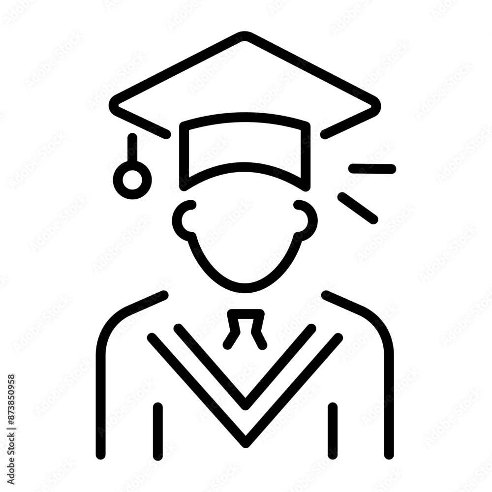 A student icon designed in linear style A student icon designed in linear style
