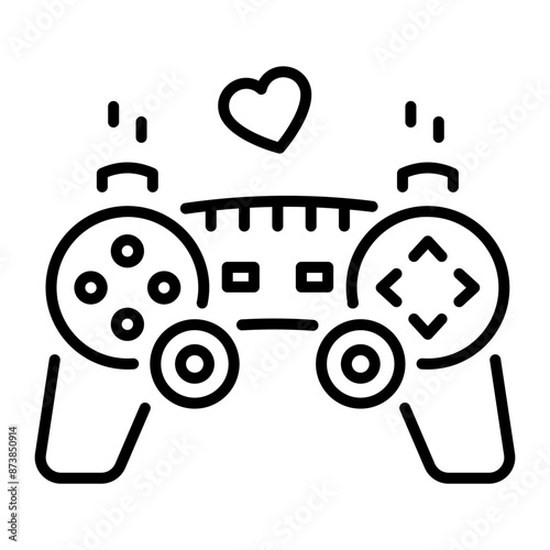 A linear style icon donating gaming love