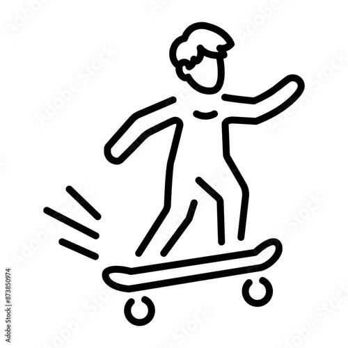 A skateboarding outline style icon 