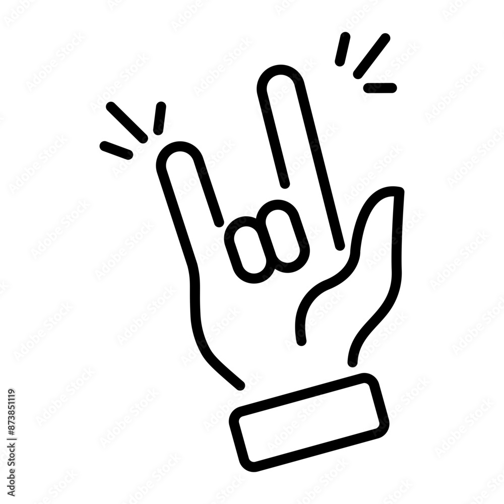 Fototapeta premium A rock gesture outline style icon 