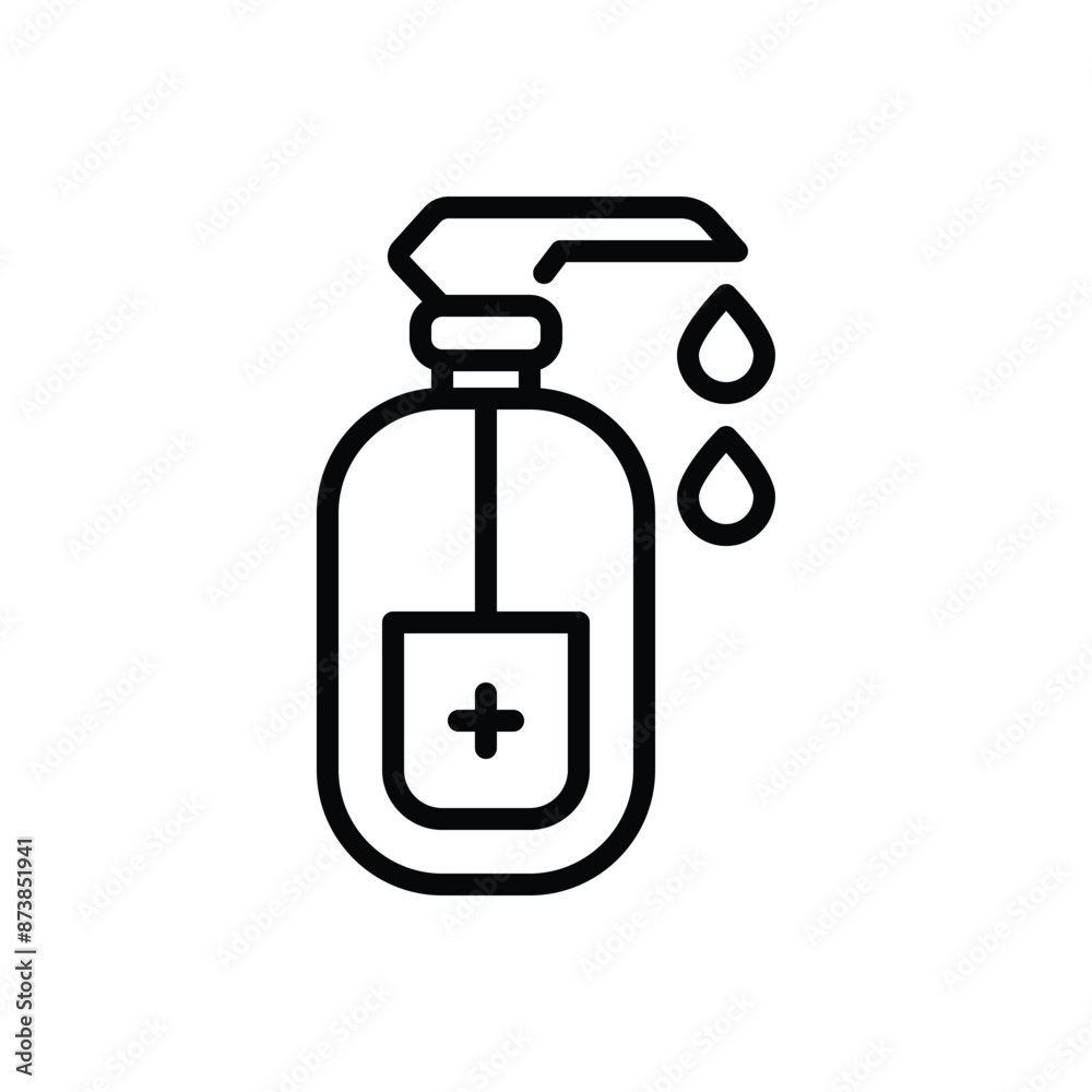 Black line icon for hydroalcoholic gel Black line icon for hydroalcoholic gel