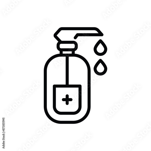 Black line icon for hydroalcoholic gel