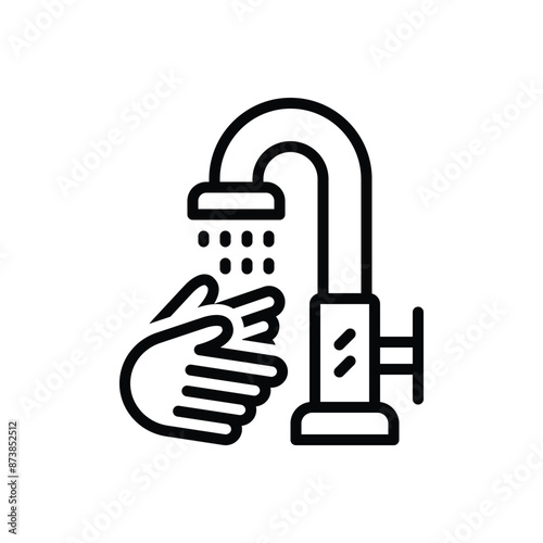 Black line icon for wash hand