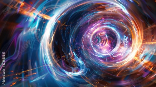 colorful swirling spinning speed of light trails abstract for background, future of colors moving extreme visual effect colorful vibrant.