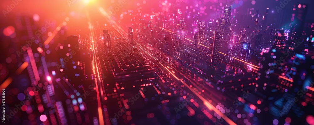 Obraz premium Design a promotional poster for a tech conference, featuring sleek graphics and important information about the event