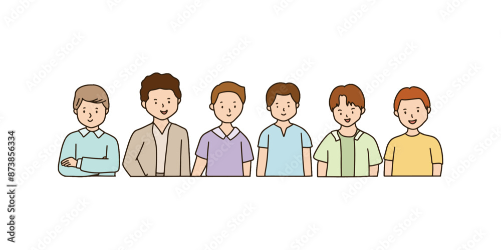 People of different races together in illustration People of different races together in illustration