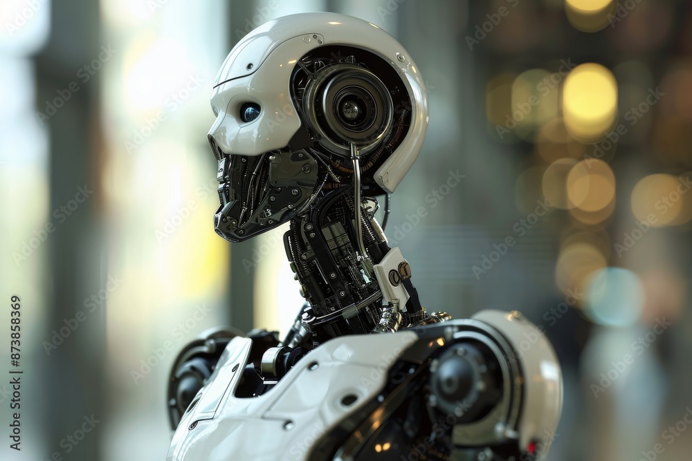 View of graphic 3d robot, AI generated