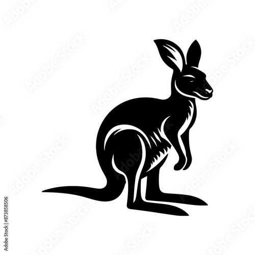 Kangaroo Vector Design - Minimalist Kangaroo Silhouette - Kangaroo Illustration.