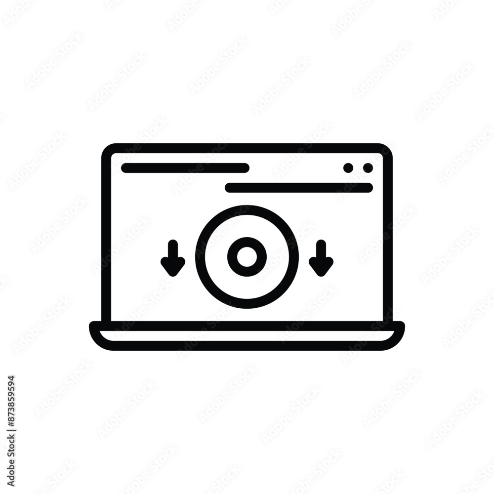 Black line icon for software Black line icon for software