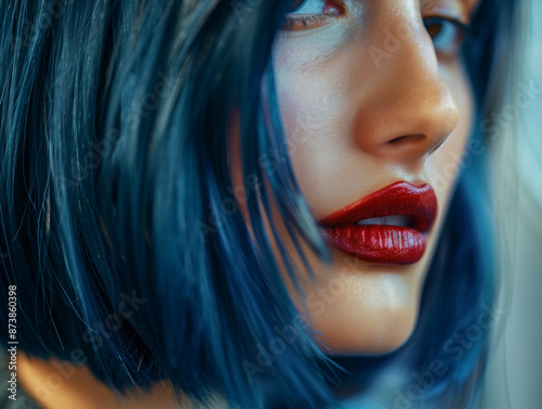 a closeup of bob-cut shoulder length