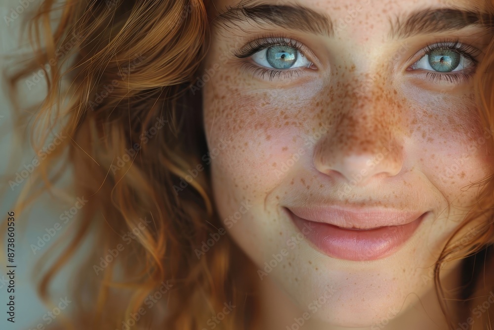 Close-up portrait of a person with a genuine smile. Close-up portrait of a person with a genuine smile.