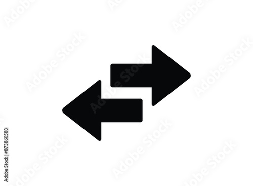 arrows data transfer icon, exchange arrow icons - Swap icon with  arrows isolated on white.
