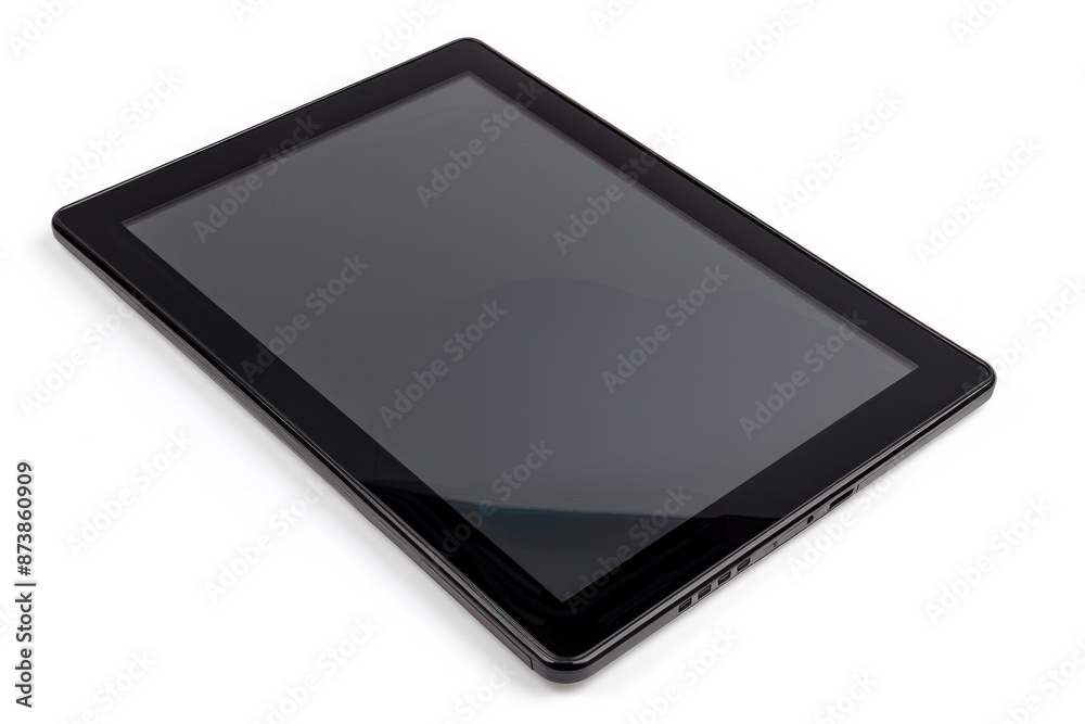 Tablet Computer - Modern Black Tablet With Clipping Path on White Background Tablet Computer - Modern Black Tablet With Clipping Path on White Background