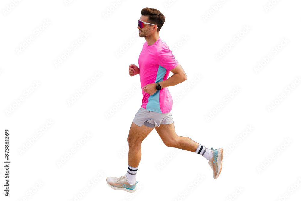 Male runner in sports uniform, Jogging athlete Training, Cut Out Male runner in sports uniform, Jogging athlete Training, Cut Out