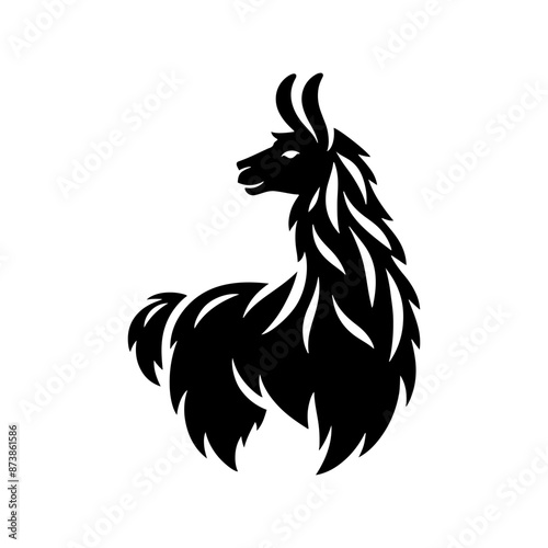 Minimalist Llama Silhouette - Llama Vector design - Llama Illustration.