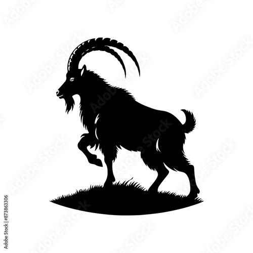 Mountain Goat Silhouette - Mountain GOAT Illustration - Goat Vector Design.