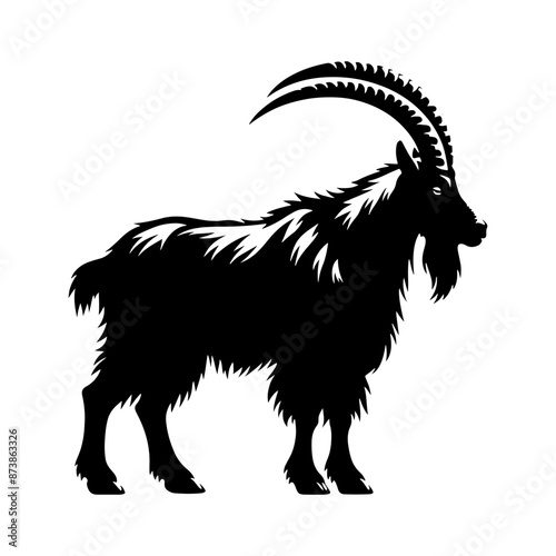 Mountain Goat Silhouette - Mountain GOAT Illustration - Goat Vector Design.