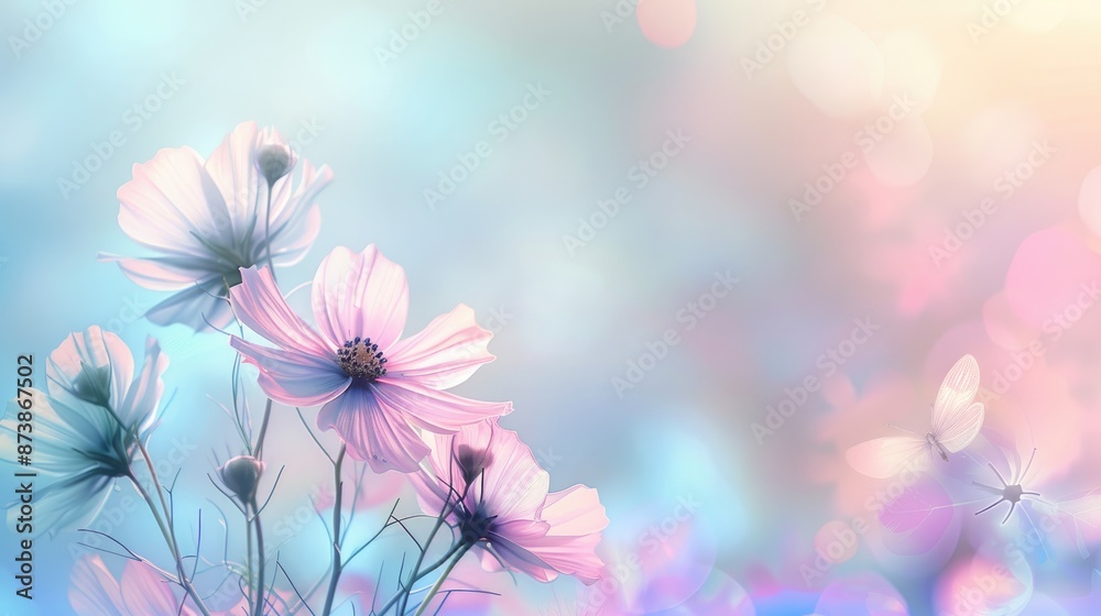 Soft pastel flower on blurred background Soft pastel flower on blurred background
