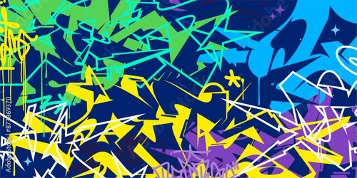 Modern Abstract Hip Hop Urban Street Art Graffiti Style Vector Illustration Background Template