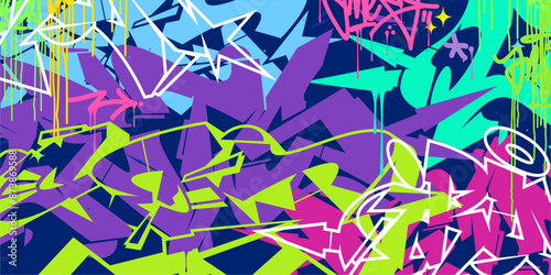 Modern Abstract Hip Hop Urban Street Art Graffiti Style Vector Illustration Background Template