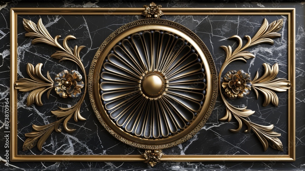 Obraz premium Baroque, barocco ornate marble ceiling non linear reformation design. elaborate ceiling with intricate accents depicting classic elegance and architectural beauty