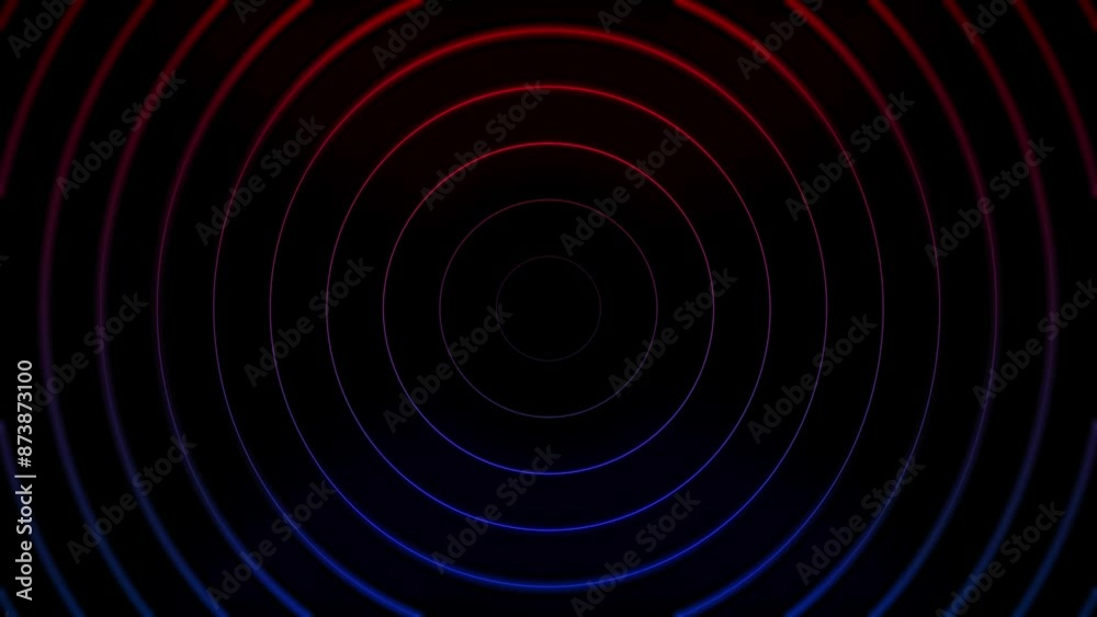 Abstractred and blue swirling vortex pattern with circles and light energy