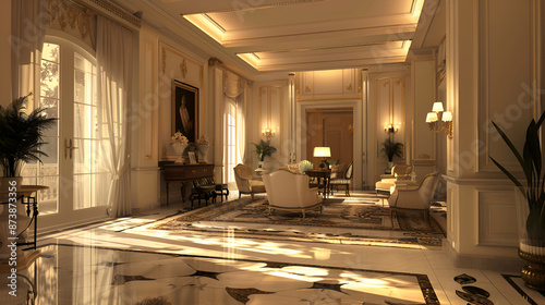 3D rendering of a luxurious living room in a classical style,3d rendering luxury living room suite in classic style with gold decor,Lavishly Luxurious Unveiling the Exquisite Interior Design 
