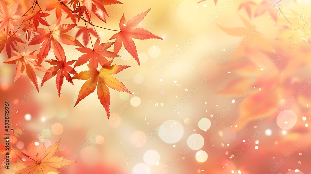 Vibrant Autumn Web Banner with Red and Yellow Maple Leaves in Soft Light Bokeh Background for End-of-Year Activities Vibrant Autumn Web Banner with Red and Yellow Maple Leaves in Soft Light Bokeh Background for End-of-Year Activities