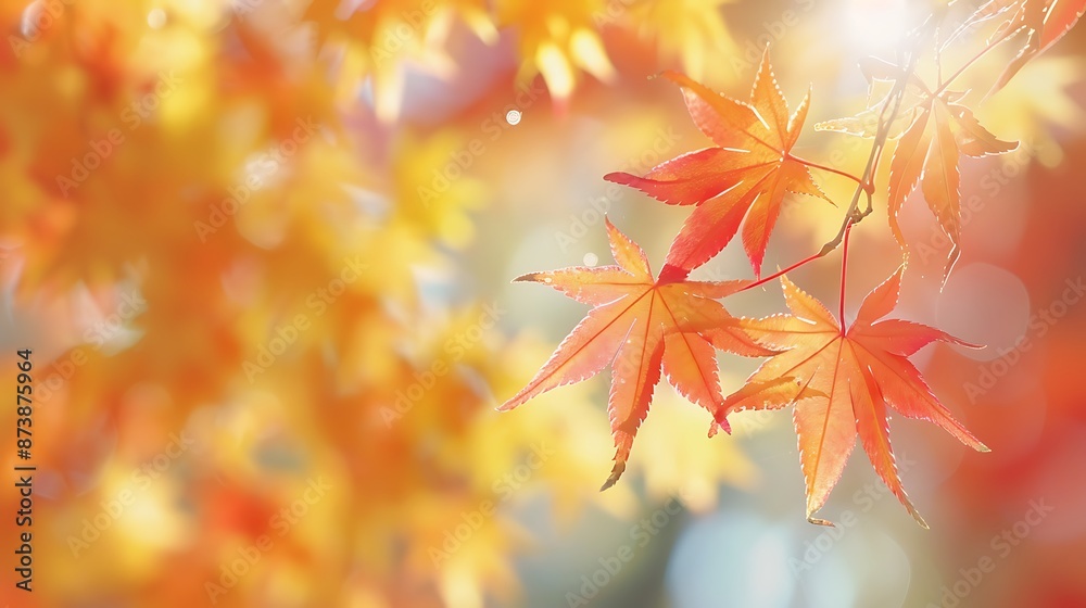 Autumn Glow - Vibrant Red and Yellow Maple Leaves with Soft Bokeh Background for End of Year Activities Web Banner Autumn Glow - Vibrant Red and Yellow Maple Leaves with Soft Bokeh Background for End of Year Activities Web Banner