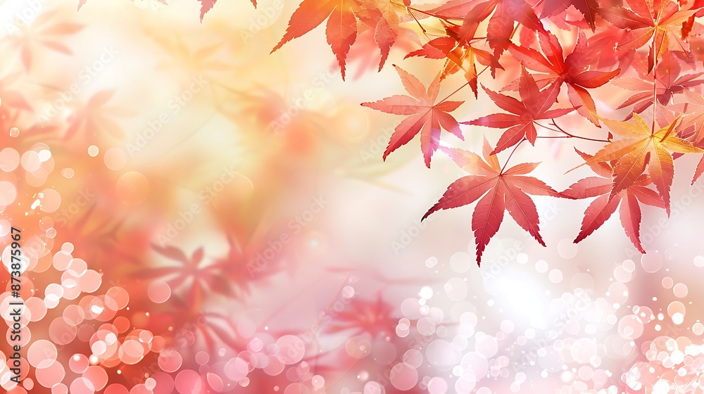 Glowing Autumn Delight: Festive Maple Leaves with Bokeh Background for Year-End Celebration Web Banner Glowing Autumn Delight: Festive Maple Leaves with Bokeh Background for Year-End Celebration Web Banner