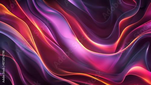 Elegant Background with Neon Gradient and Smooth Curves