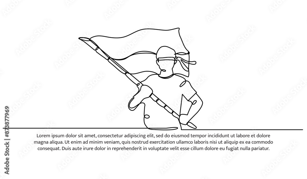 Continuous one line design of indonesian independence day .Minimalist style vector illustration on white background. Continuous one line design of indonesian independence day .Minimalist style vector illustration on white background.