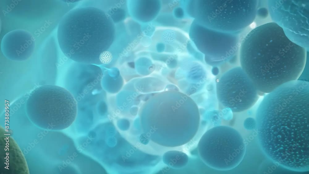 Microscopical perspective of organic matter, microorganism or cells, macrobiology, abstract biology Microscopical perspective of organic matter, microorganism or cells, macrobiology, abstract biology