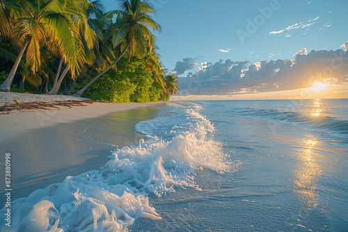 Tropical island paradises showcase mesmerizing beauty of dynamic ocean photo