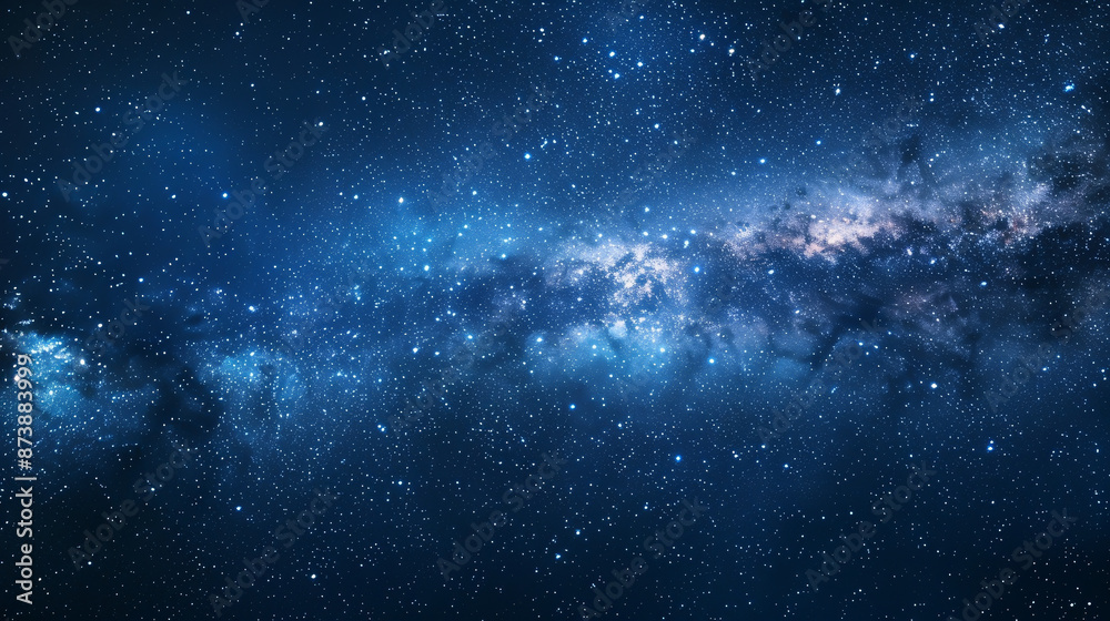 Stars against the backdrop of a night sky filled with the Milky Way, galaxies, and universes on a dark blue background. Stars against the backdrop of a night sky filled with the Milky Way, galaxies, and universes on a dark blue background.