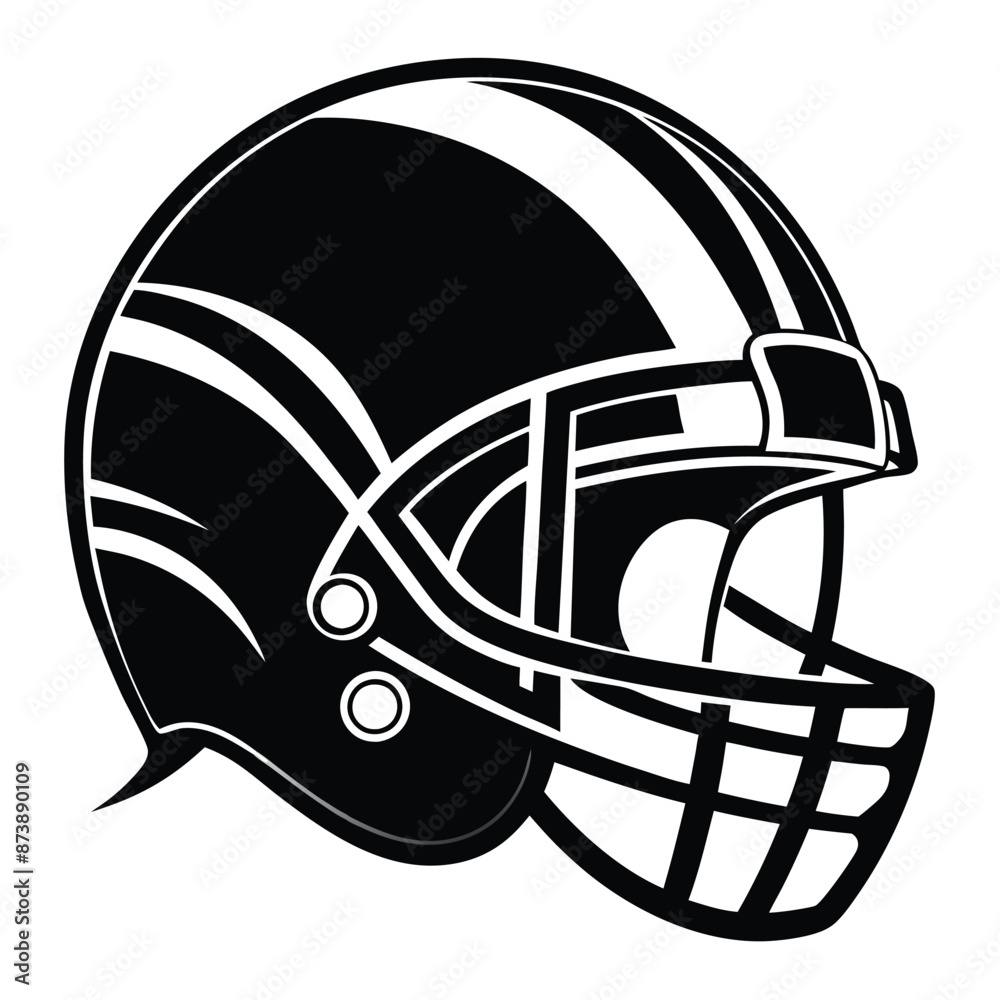 Fototapeta premium American football helmet silhouette vector