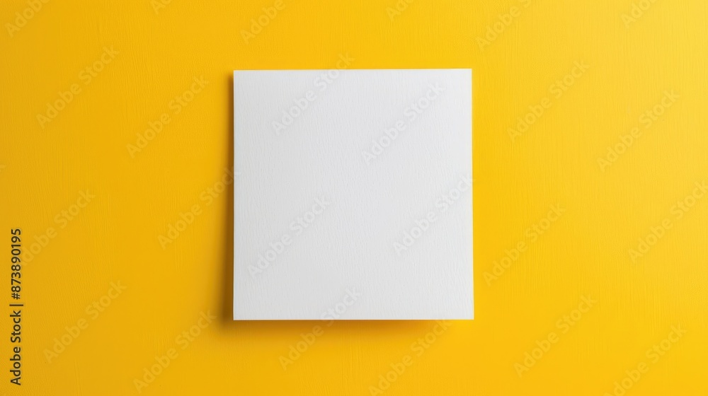 White paper sheet on yellow background with space for text advertising White paper sheet on yellow background with space for text advertising