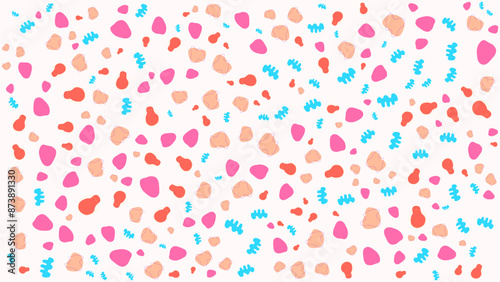 SEAMLESS HAND DRAWN DOODLE BLOB SHAPES PATTERN TEXTURE COLORFUL TEMPLATE ABSTRACT BACKGROUND TRENDY DESIGN VECTOR