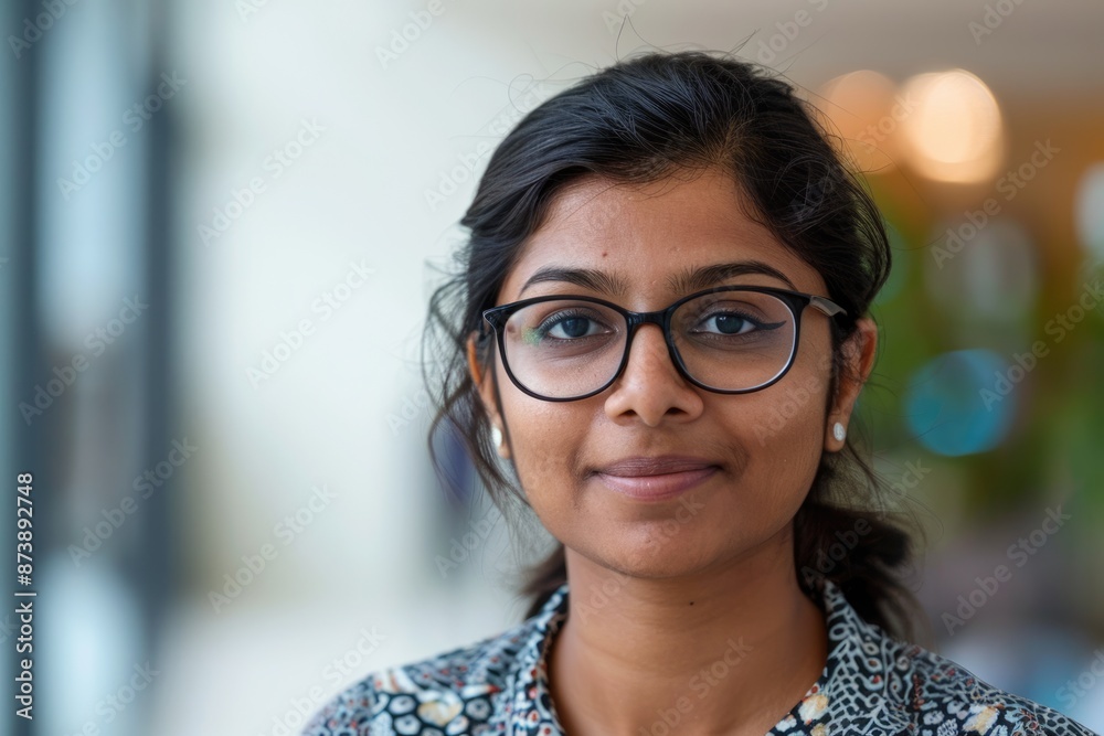 Video Conference Face. Happy Indian Businesswoman in Job Interview Video Chat Video Conference Face. Happy Indian Businesswoman in Job Interview Video Chat