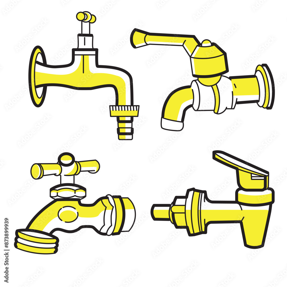 water taps, water faucets simple illustration water taps, water faucets simple illustration