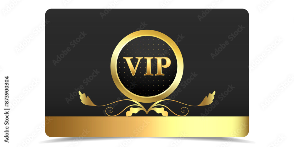 Naklejka premium VIP. Vip in abstract style on black background. VIP card. Luxury template design. VIP Invitation. Vip gold ticket. Premium card. 