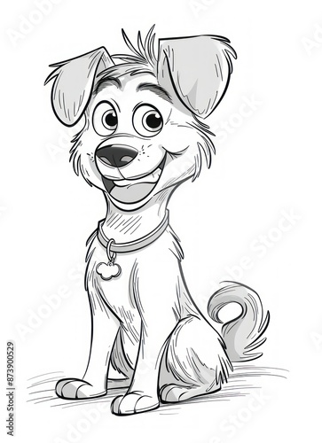 Happy Cartoon Dog Sketch