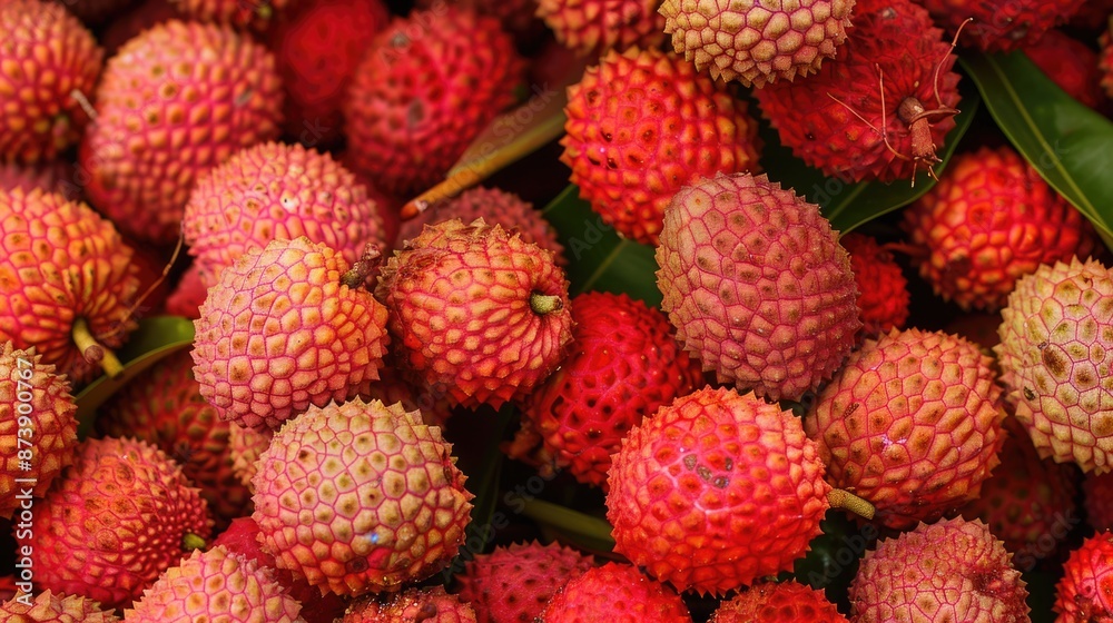 Litchi Fruit Closeup: A Delicious and Nutritious Snack from China Litchi Fruit Closeup: A Delicious and Nutritious Snack from China