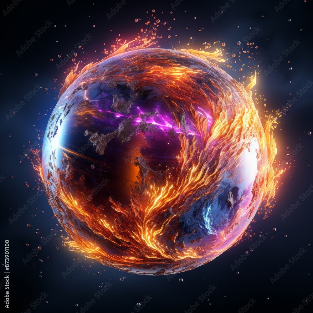 Obraz premium Abstract energy spheres in space.