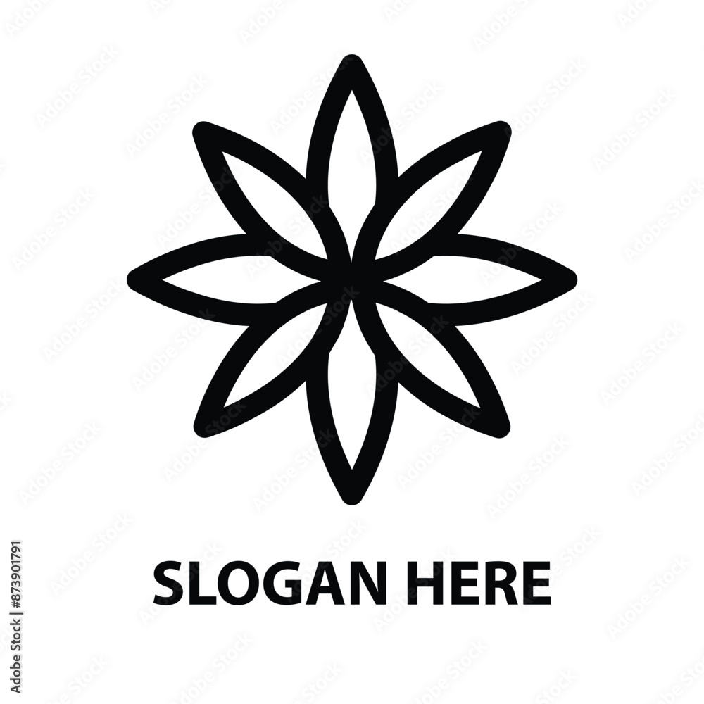logo flower line art design 