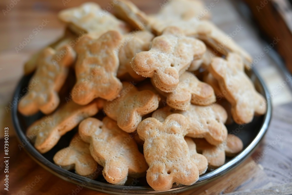 Closeup view of delicious animalshaped cookies served on a plate Closeup view of delicious animalshaped cookies served on a plate
