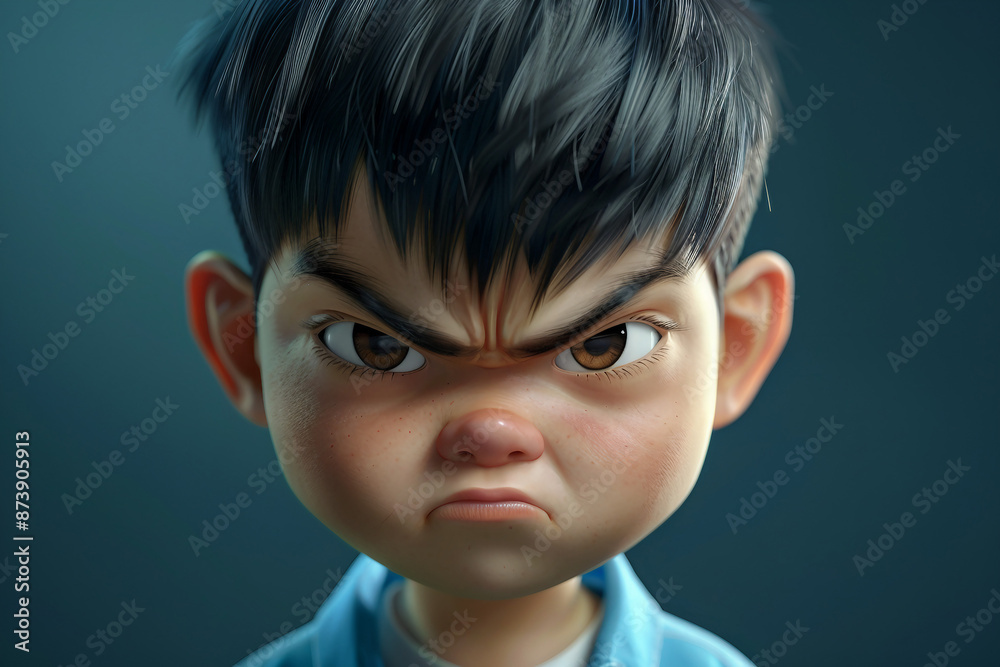 Ai generated digital 3d image in cartoon style of funny cute small boy Ai generated digital 3d image in cartoon style of funny cute small boy